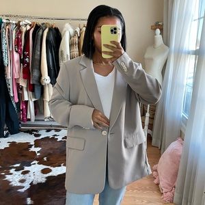 H&M Grey Boyfriend Blazer L